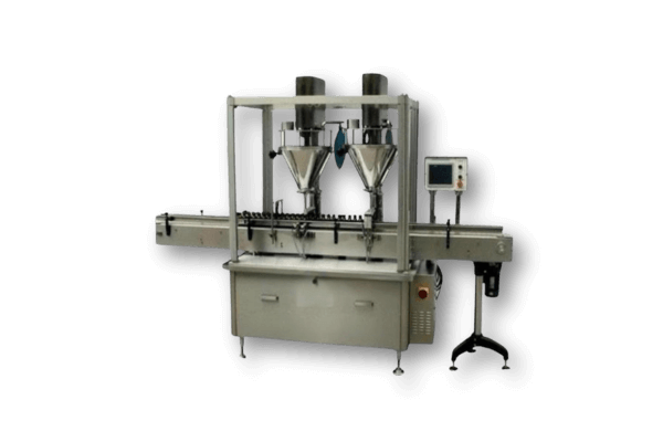 Automatic dual head auger type powder filling machine